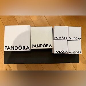 Empty Pandora White and Black Jewelry Boxes